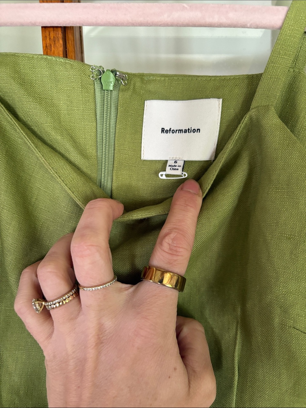Reformation green Square-Neck Mini Dress - Picture 2 of 3